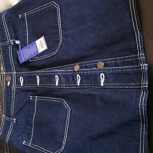 Dark Blue Denim Button-Up Skirt